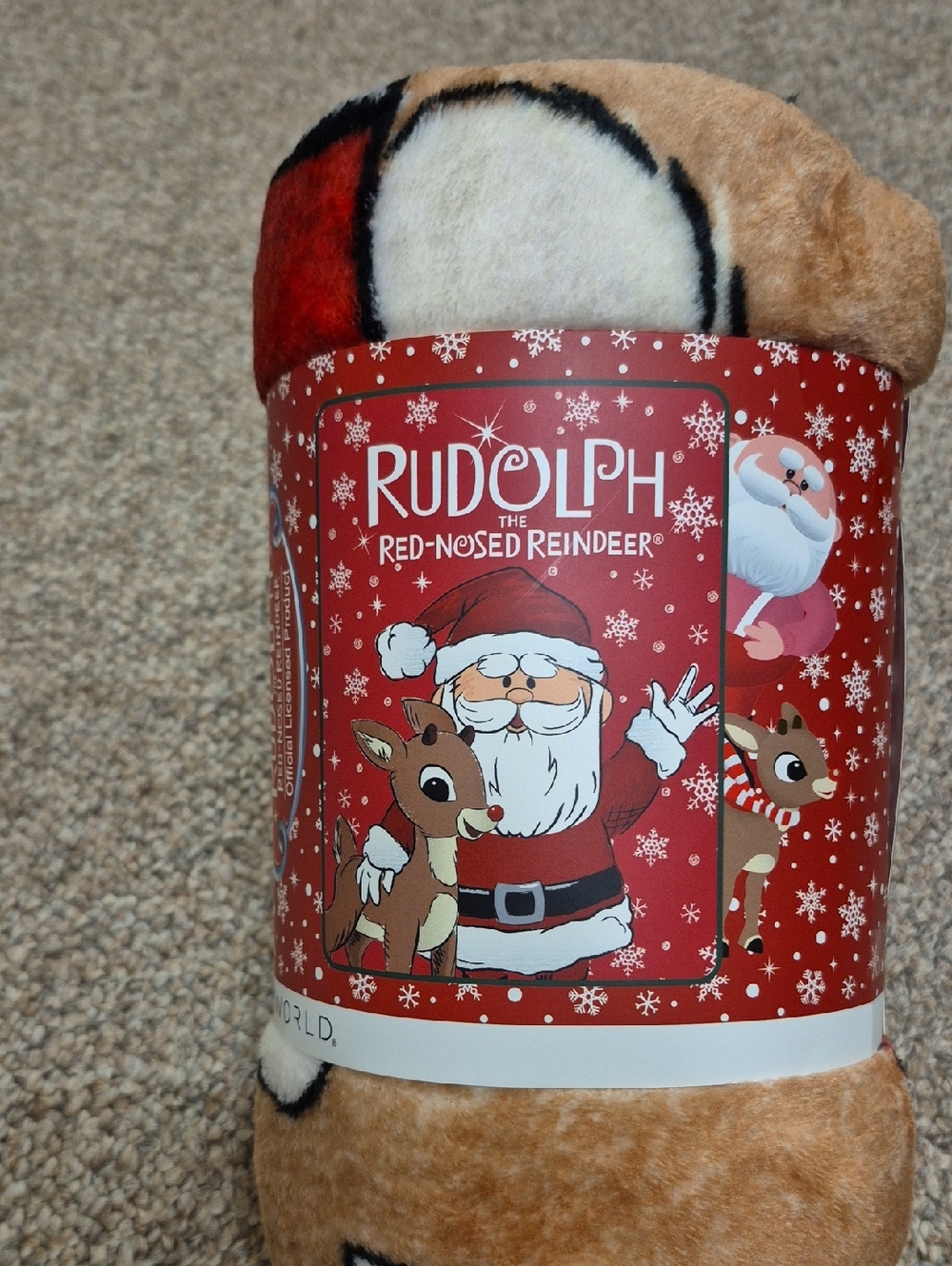 Rudolph The Red-Nosed Reindeer Plush Holiday Throw New 45"x60"
